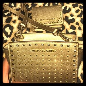 MK Selma cross-body leather purse and wallet